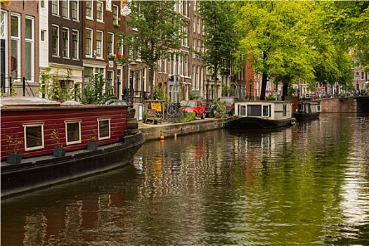 阿姆斯特丹,运河,桥,自行车,荷兰