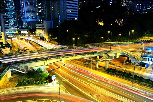 公路,夜晚,现代,城市