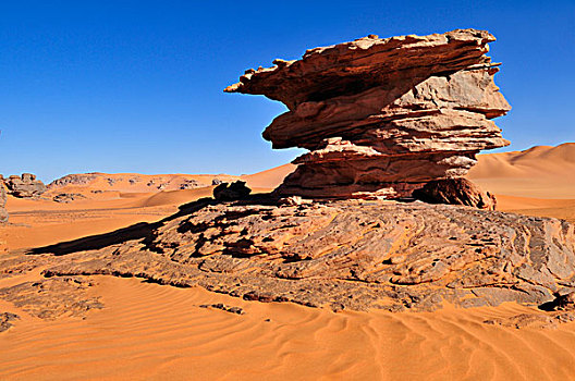 砂岩,岩石构造,靠近,锡,梅如卡,阿杰尔高原,国家公园,世界遗产,阿尔及利亚,撒哈拉沙漠,北非