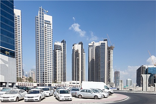 停车场,城市,迪拜,阿联酋