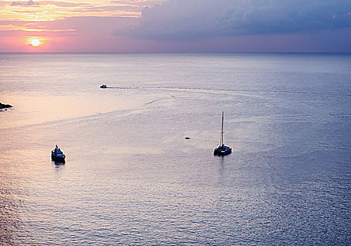 海景,彩色,日落,黎明