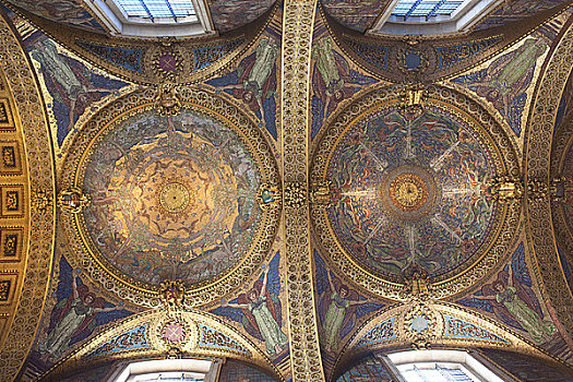 英格兰,伦敦,圣保罗大教堂,镶嵌图案,天花板