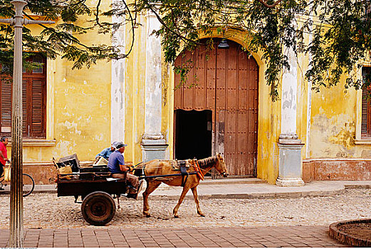 马车,城市,特立尼达,古巴