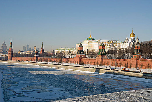 克里姆林宫,冬天,莫斯科,俄罗斯