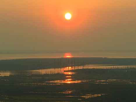 山东泰安东平湖风光