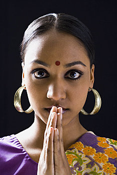 印度教,女人,额饰