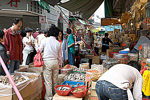 干燥,海鲜,杂货店,城镇,香港