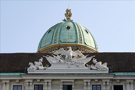 穹顶,高处,院子,霍夫堡,维也纳,奥地利,欧洲
