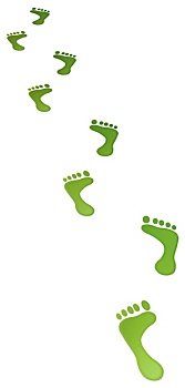 环保,跟随,绿色,脚步