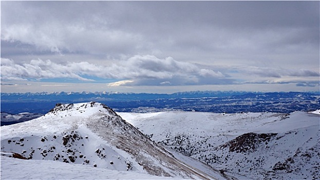 风景,顶峰,国家公园,科罗拉多,冬天