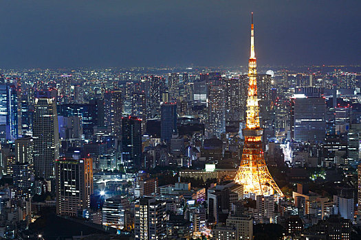 日本东京全景六本木森塔