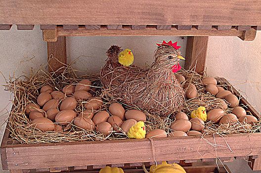 复活节装饰,母鸡,幼禽,蛋