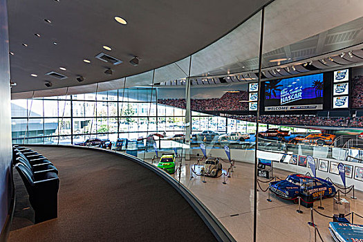 北卡罗来纳,纳斯卡赛车,著名,室内,比赛,汽车,俯视图