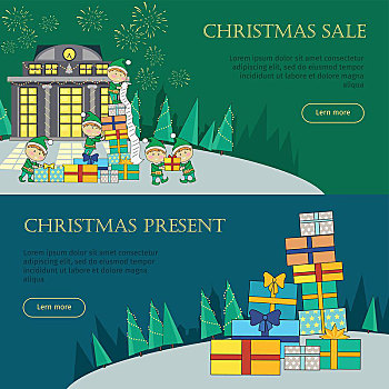 圣诞节,网络,旗帜,设计,圣诞快乐,销售,圣诞礼物,概念,仙女,购物,堆,礼盒,商店,季节,折扣,矢量