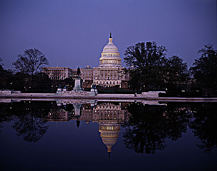 美国,华盛顿,国会大厦建筑,反射,国会,倒影