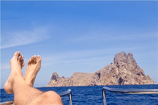 伊比萨岛,放松,船,船首,风景