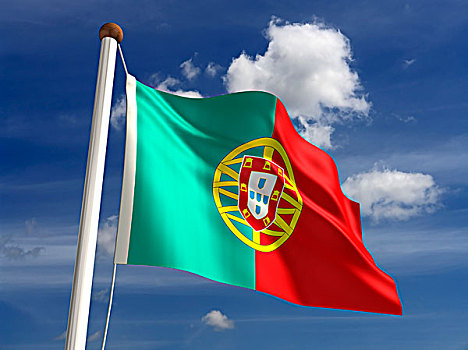 葡萄牙,旗帜,裁剪,小路
