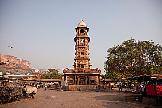 钟楼,市场,拉贾斯坦邦,印度,亚洲