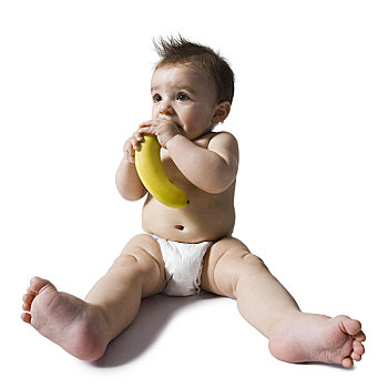 婴儿,咀嚼,香蕉