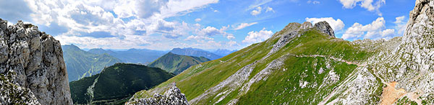 小路,仰视,顶峰,山,远足,山脉,施蒂里亚,奥地利