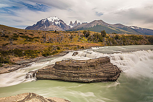 南美,智利,巴塔哥尼亚,托雷德裴恩国家公园,瀑布,戈登,画廊