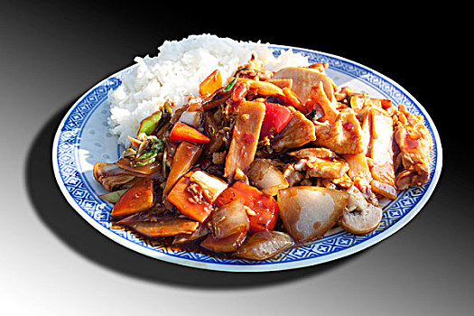 泰国,鸡肉,蔬菜,米饭