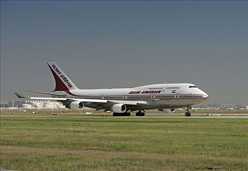 波音747,航空公司,空气,印度,起飞,法兰克福,机场,黑森州,德国,欧洲