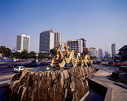 雕塑,雅加达,爪哇,印度尼西亚