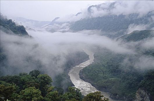 峡谷,云量,厄瓜多尔