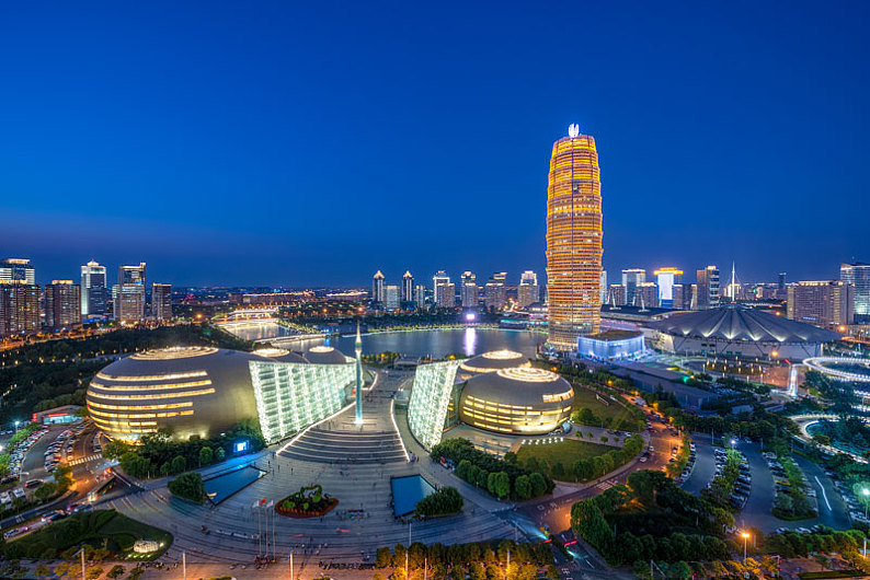 河南省郑州市商务区cbd夜景