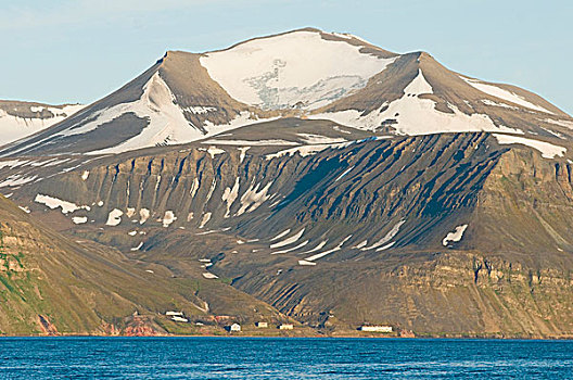 挪威,斯瓦尔巴群岛,斯匹次卑尔根岛,边缘,冰河,雕刻,山