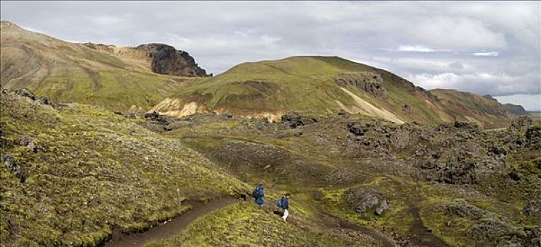 左边,局部,山,兰德玛纳,冰岛