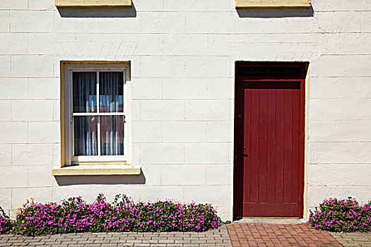 房子,红色,门,凯瑞郡,爱尔兰