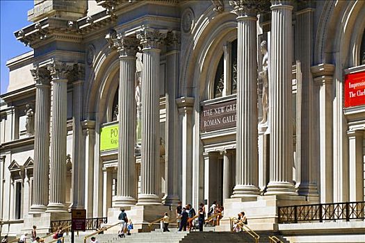 游客,入口,博物馆,大都会艺术博物馆,中央公园,曼哈顿,纽约,美国