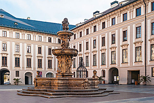 喷泉,城堡,拉德肯尼,布拉格