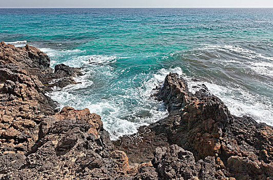 岩石海岸,公园,自然,富埃特文图拉岛,加纳利群岛,西班牙,欧洲