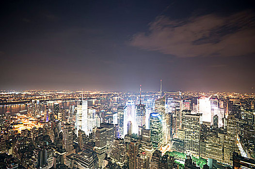 风景,时代广场,夜晚,曼哈顿,纽约,美国