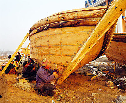 北戴河造木船
