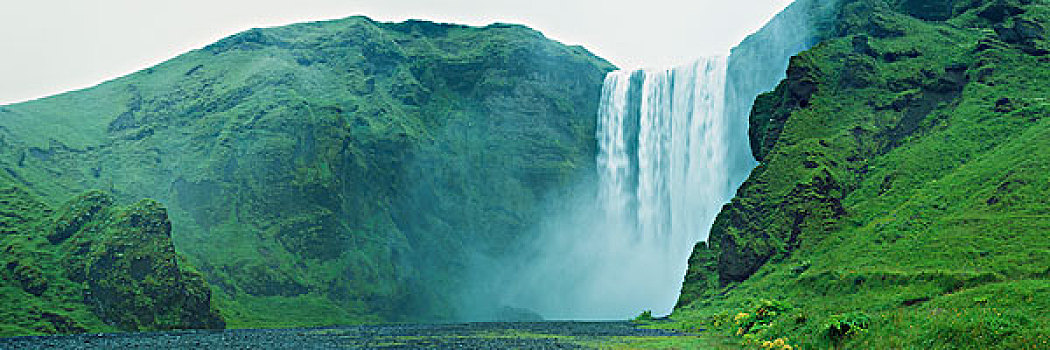 全景,瀑布,冰岛