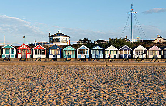 海边,彩色,海滩小屋