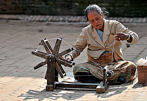 加德满都,发现,多样,手艺人,专注,工作,女人,投入,毛织品,巴克塔普尔,尼泊尔