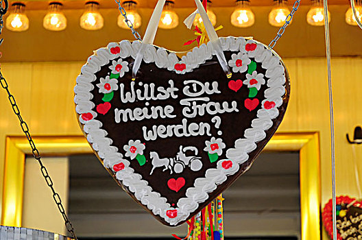 心状姜饼,女人,德国,结婚,纪念品,汉堡包,民俗,节日,北方,城市,汉堡市,欧洲