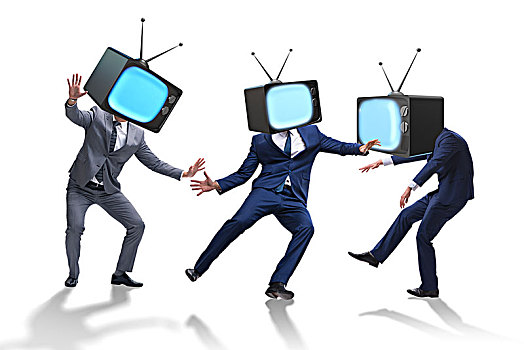 媒体,概念,男人,电视,头部