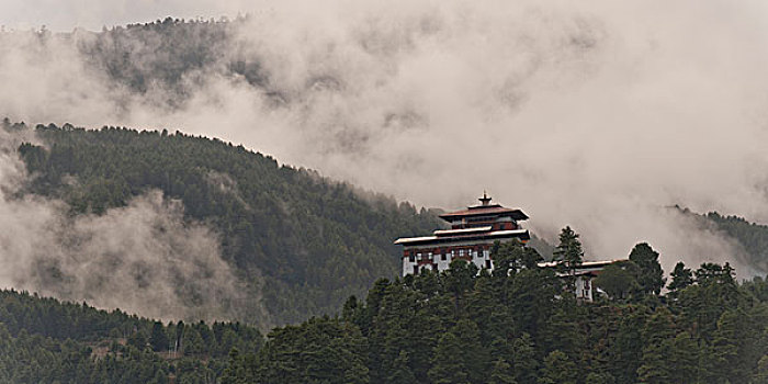 仰视,宗派寺院,山谷,布姆唐,地区,不丹