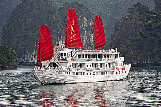 帆船,游船,下龙湾,越南,亚洲