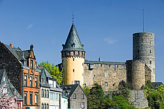 城堡,塔,莱茵兰普法尔茨州,德国,欧洲