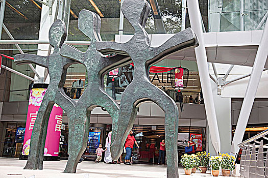 雕塑,装饰,正面,百货公司,新加坡