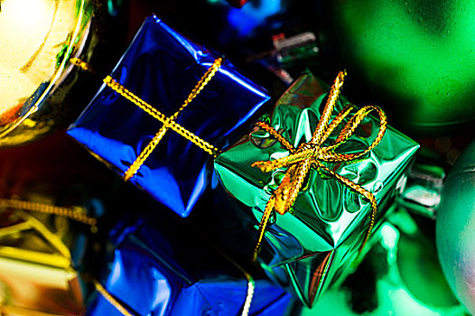 圣诞礼物,彩色,包装,装饰