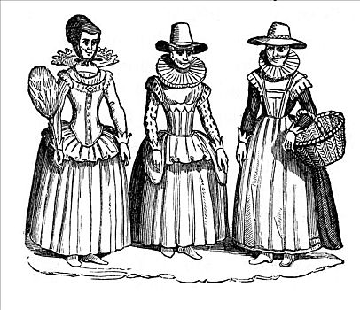女性,服饰,17世纪,艺术家,未知