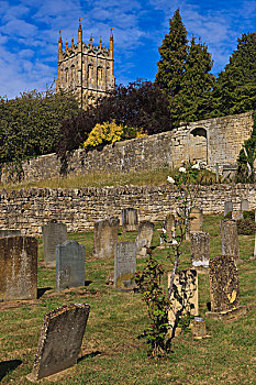 教堂塔,碎屑,卡姆登,科茨沃尔德,西南部,英格兰